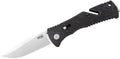 SOG Trident Folding Knife 3.75" Satin Plain Blade, Black GRN Handles, Arc-Lock - TF2-CP